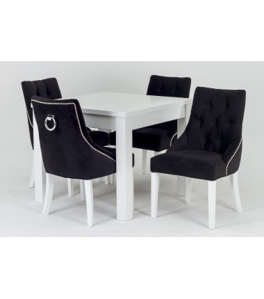 Prailginamas kvadratinis stalas Ikea su Fiona kėdėmis