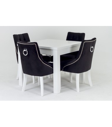 Prailginamas kvadratinis stalas Ikea su Fiona kėdėmis